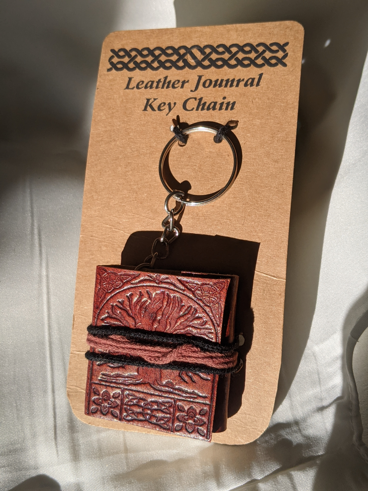 Tree of Life Leather Journal Key Chain