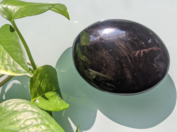 Gold Sheen Obsidian Palm Stone