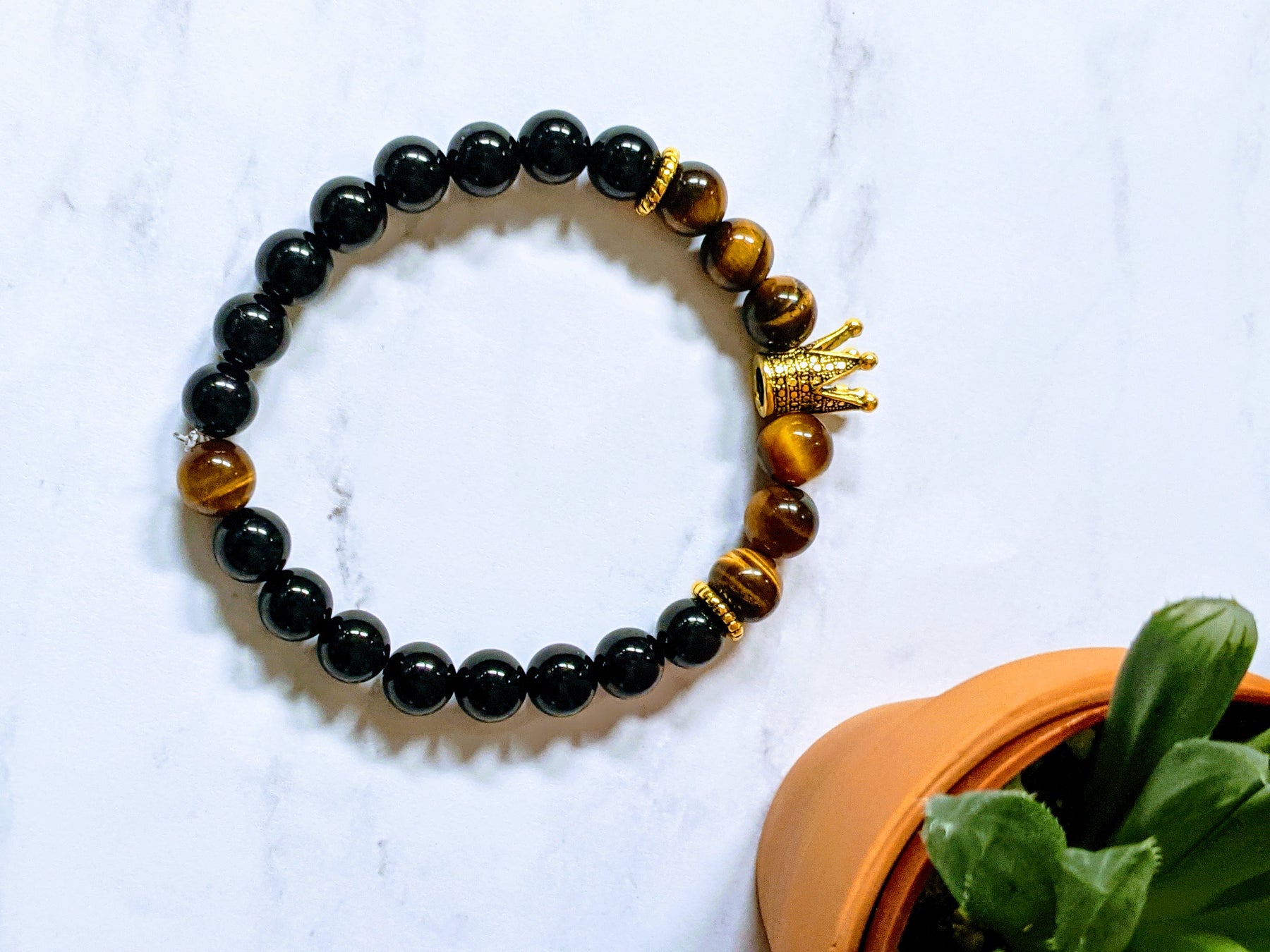 Tigers Eye Black Onyx Bracelet 808 Co