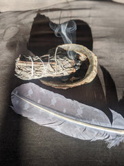 Triple Moon Printed Smudge Feather